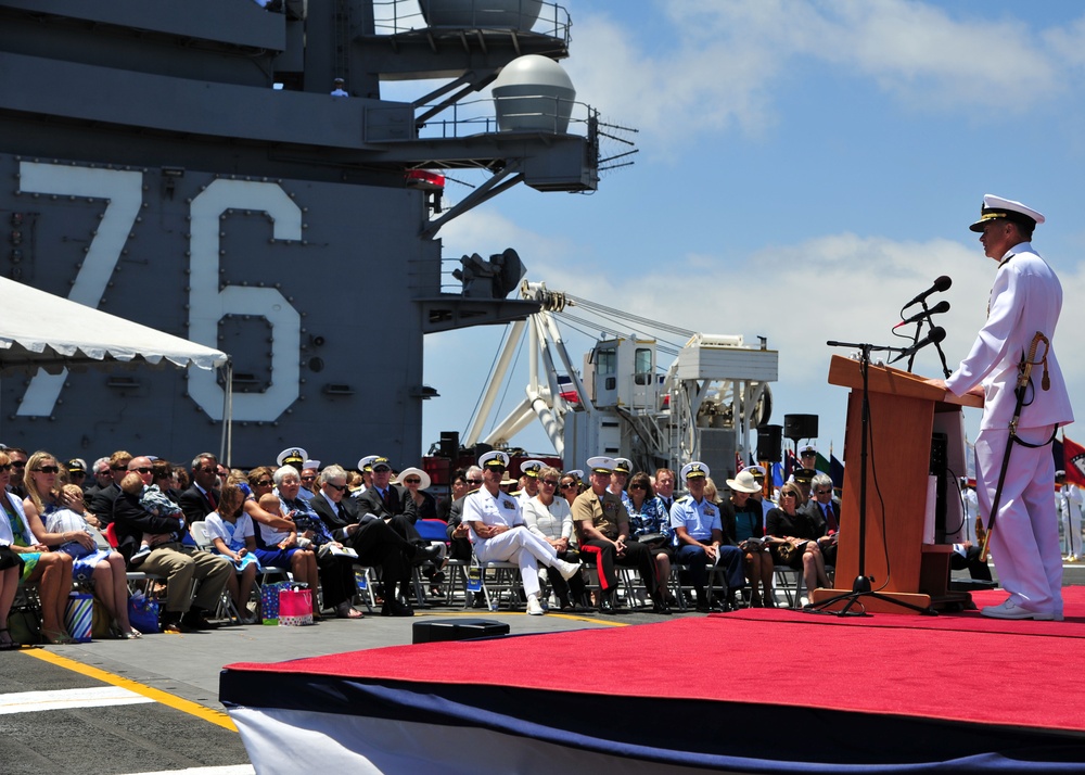 Retirement ceremony aboard USS Ronald Reagan