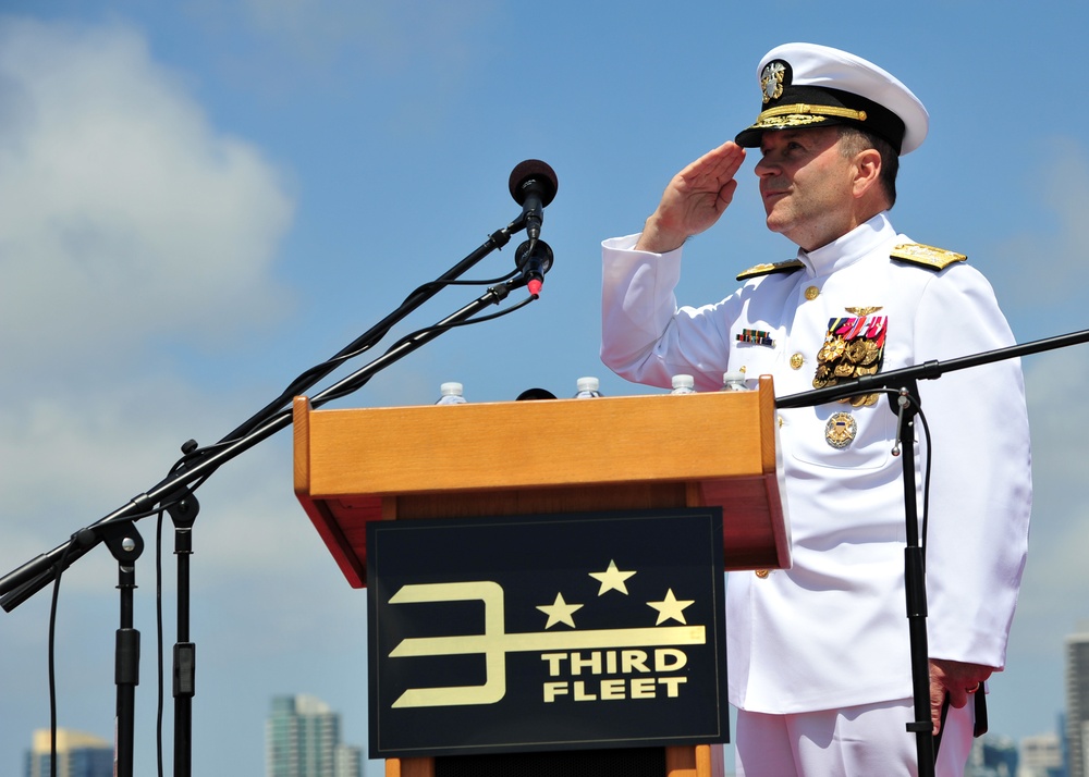 Retirement ceremony aboard USS Ronald Reagan