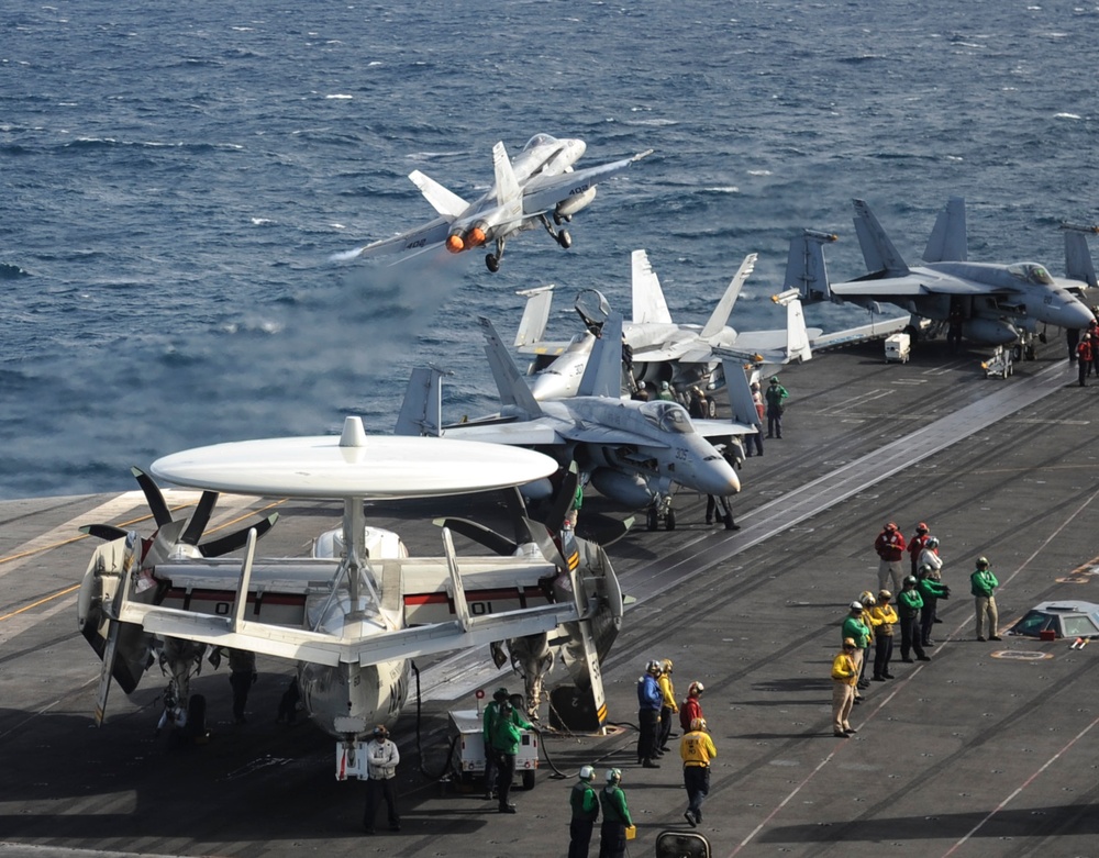 Nimitz flight deck action