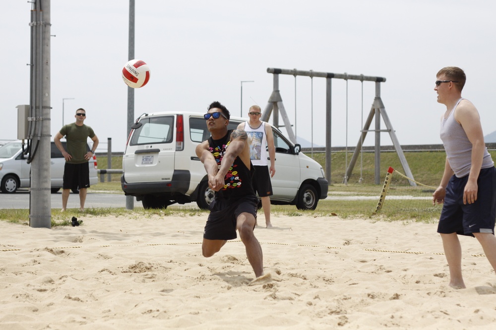 Station residents go Top Gun during volleyball tourney