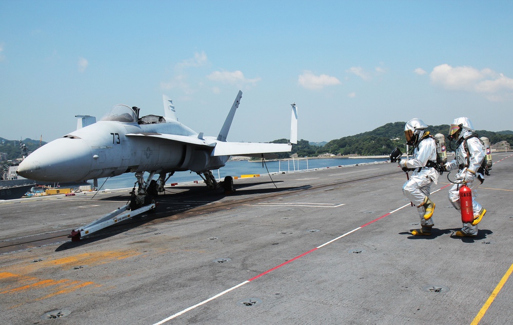 USS George Washington firefighting training
