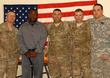 Soldiers return to handshakes, embraces