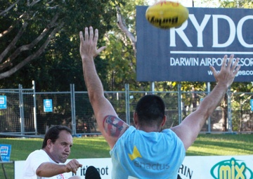 MRF-D Marines play Aussie rules with community leadership