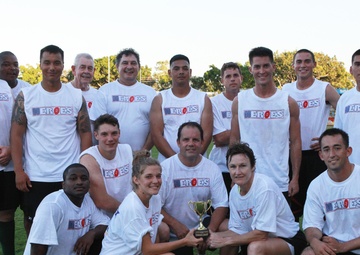 MRF-D Marines play Aussie rules with community leadership