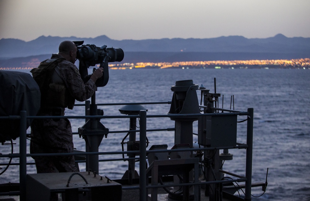 Night transit through the Straits of Tiran