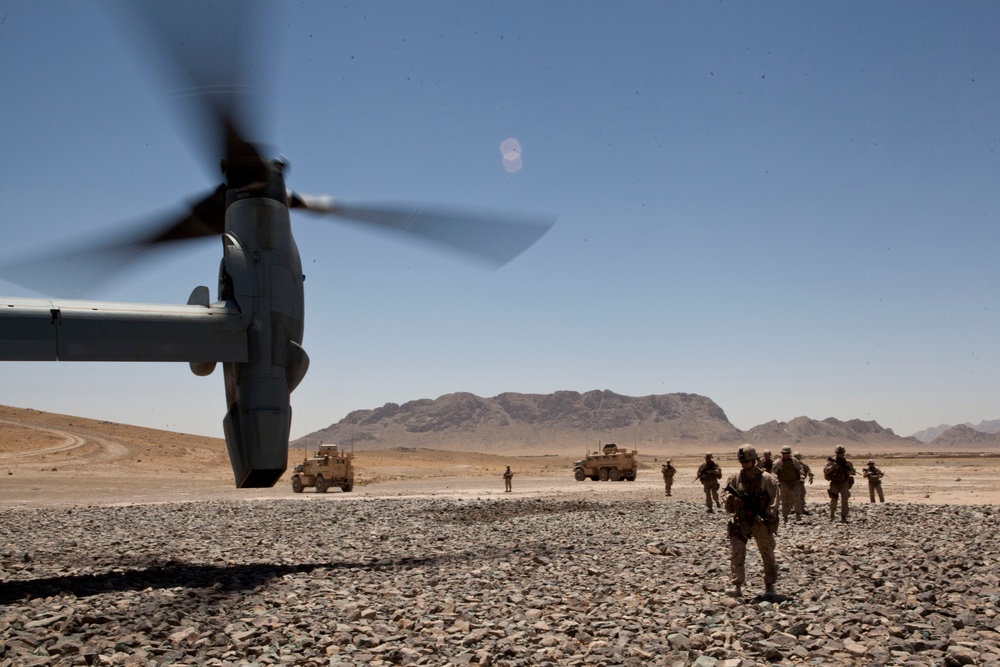 Maj. Gen. Miller and staff visit FOBs Now Zad and Ereovi