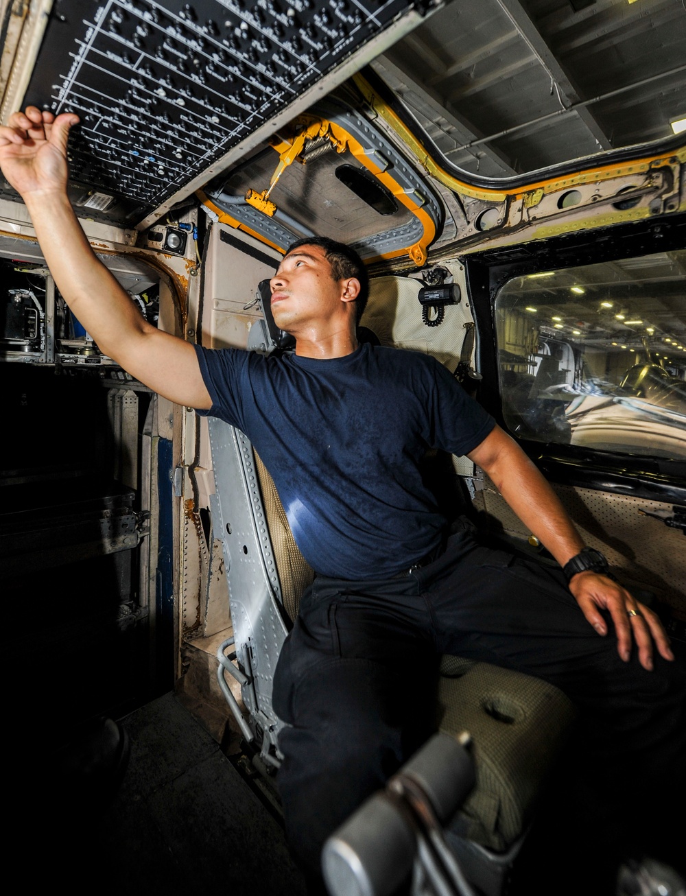 USS Nimitz sailor performs inspection