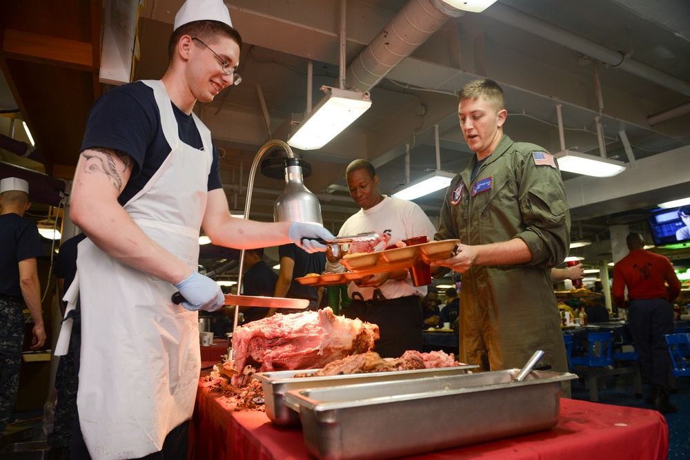 Sunday brunch aboard USS Nimitz