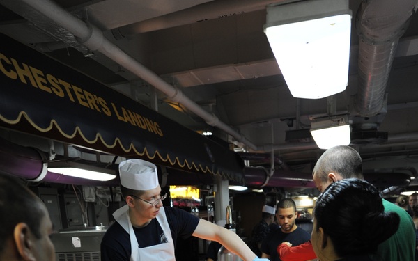 Sunday brunch aboard USS Nimitz