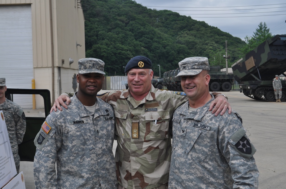 Swiss and Swedish leaders visit 210th Fires Bde.