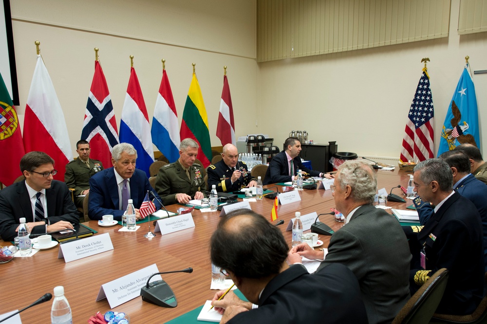 Hagel at NATO headquarters in Brussels