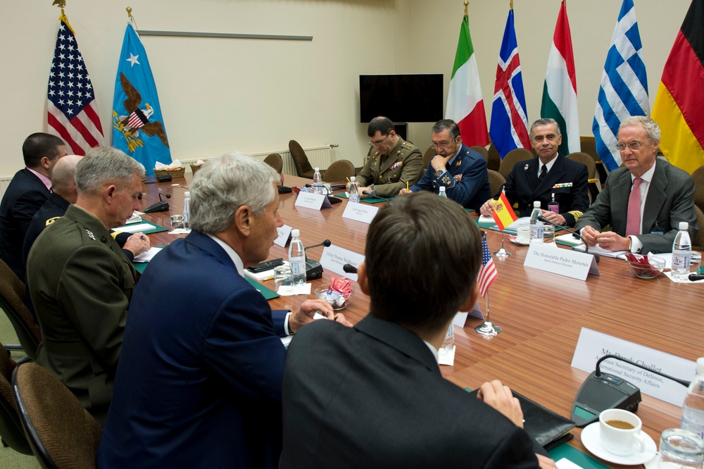 Hagel at NATO headquarters in Brussels