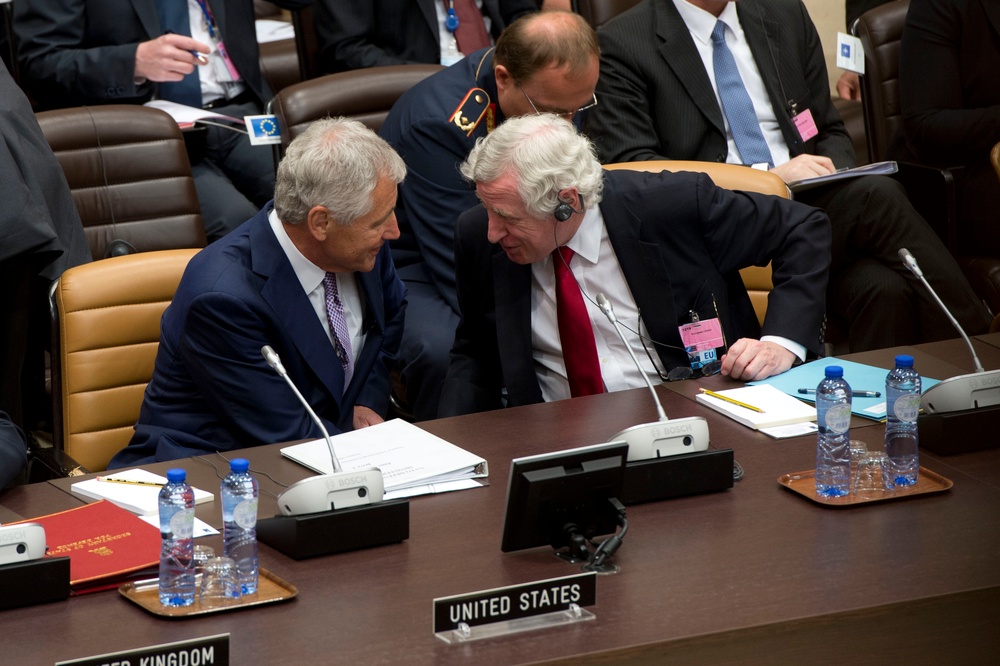 Hagel at NATO headquarters in Brussels