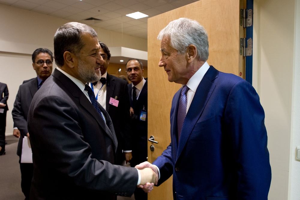 Hagel at NATO headquarters in Brussels