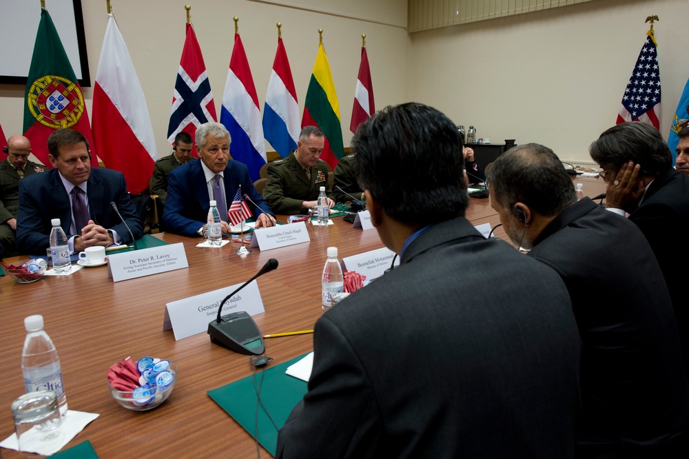 Hagel at NATO headquarters in Brussels