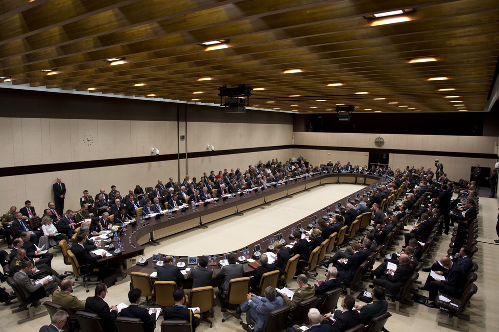 Hagel at NATO headquarters in Brussels