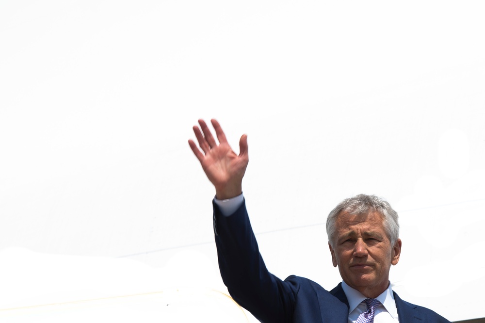 Hagel at NATO headquarters in Brussels