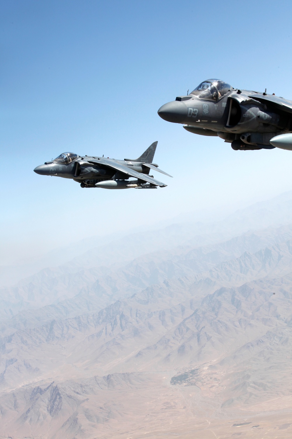 AV-8B Harriers with Marine Attack Squadron 311 Conduct a Refueling Mission