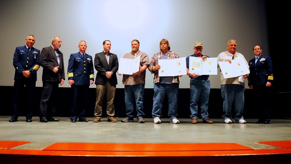 Coast Guard awards Gold Life Saving Medals to Tuxedni crew in Kodiak, Alaska