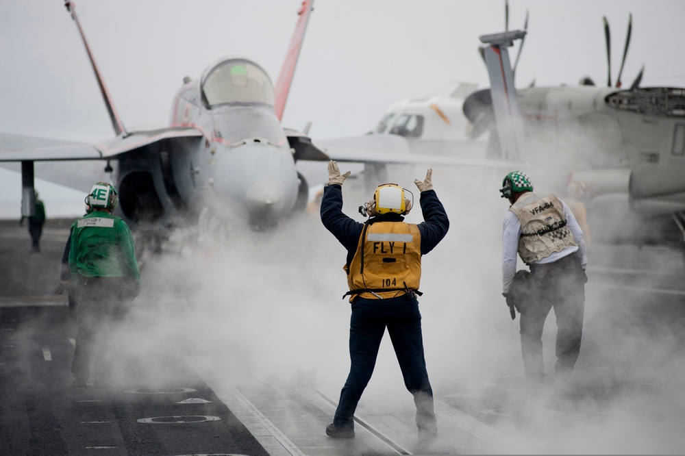 USS Carl Vinson flight deck action