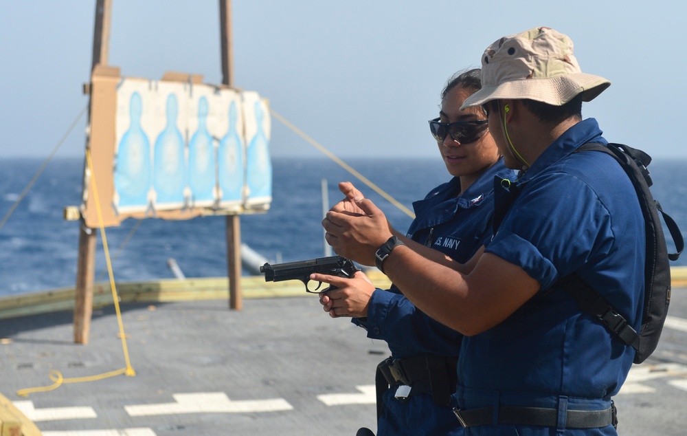 Small-arms qualification aboard USS Monterey