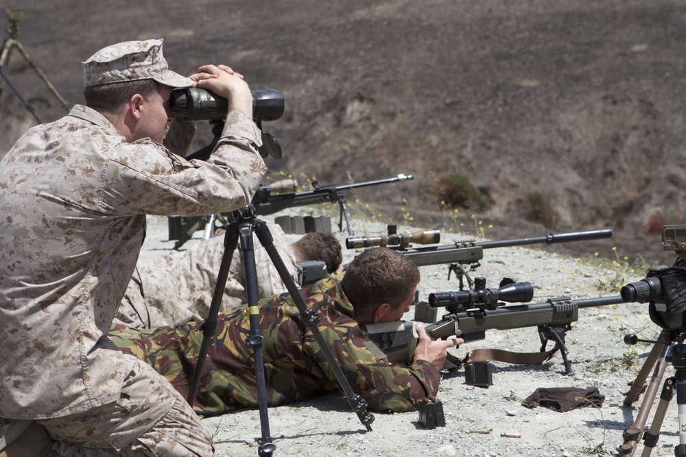 Marine scout snipers shoot alongside New Zealand, Canadian snipers