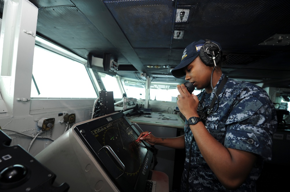 USS Nimitz sailor at work