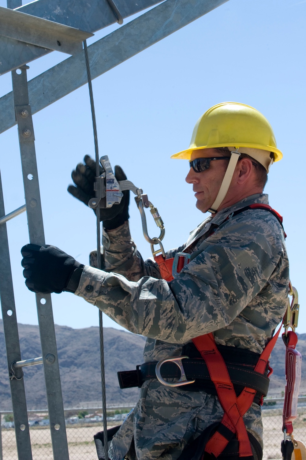 Radio tower climbing demo