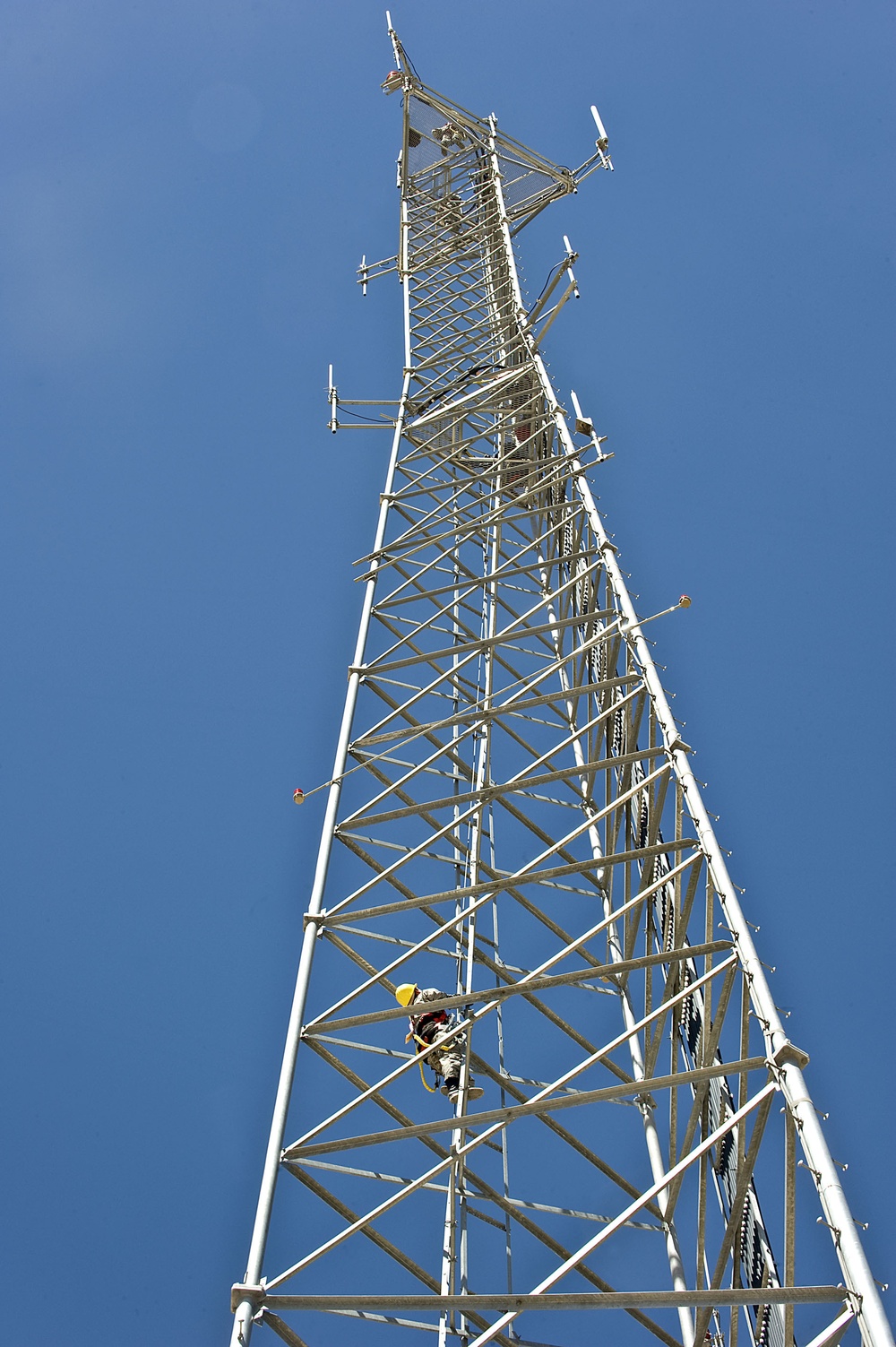 Radio tower climbing demo