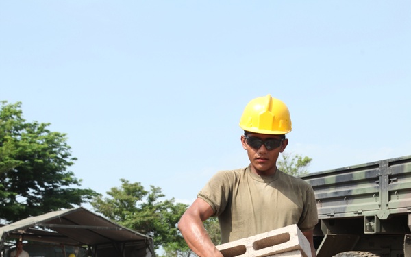 Joint Task Force Jaguar soldiers work to complete schools
