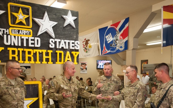 Deployed soldiers Deployed soldiers celebrate 238th Army Birthday 238th Army Birthday