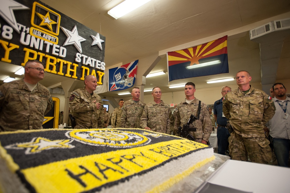 Deployed soldiers Deployed soldiers celebrate 238th Army Birthday 238th Army Birthday