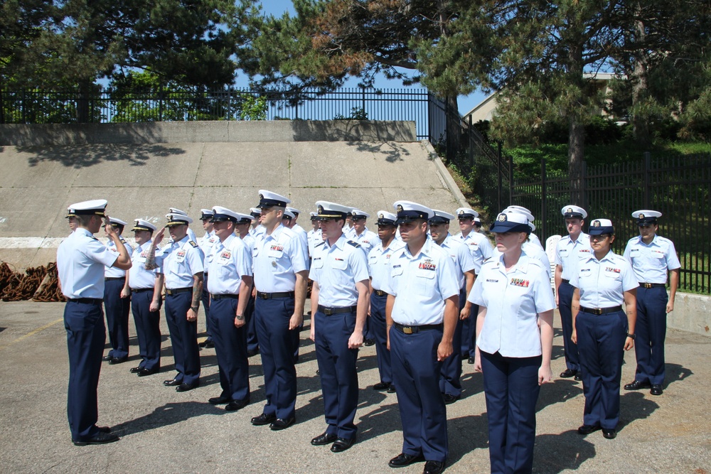 Coast Guard Cutter Hollyhock crew prepares for inspection