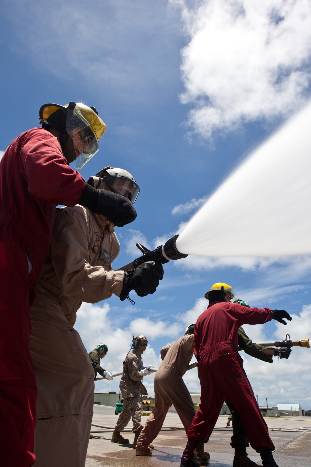 Dragons “play with fire” during aircraft firefighting training