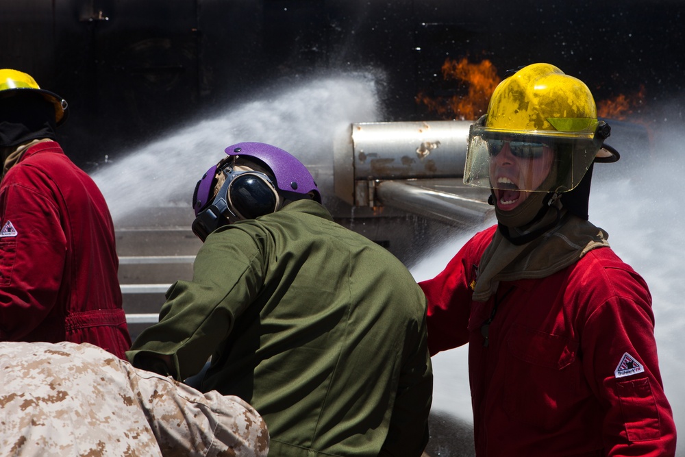 Dragons “play with fire” during aircraft firefighting training