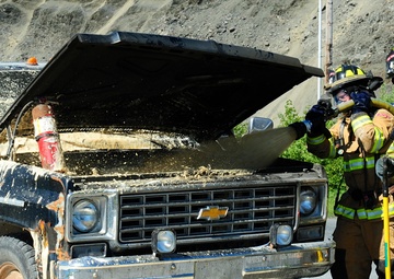 Coast Guard Fire and Rescue responds to vehicle fire in Kodiak, Alaska