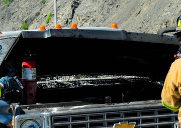 Coast Guard Fire and Rescue responds to vehicle fire in Kodiak, Alaska