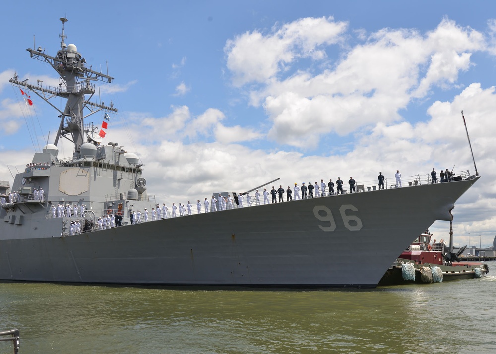 USS Bainbridge departs from Naval Station Norfolk