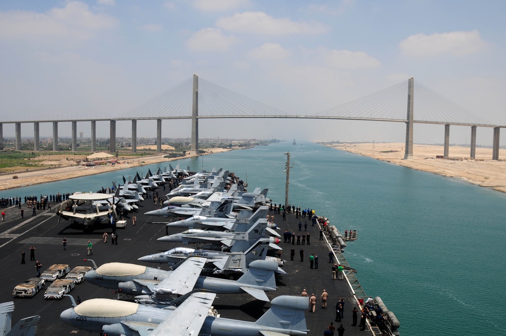 USS Dwight D. Eisenhower transits the Suez Canal