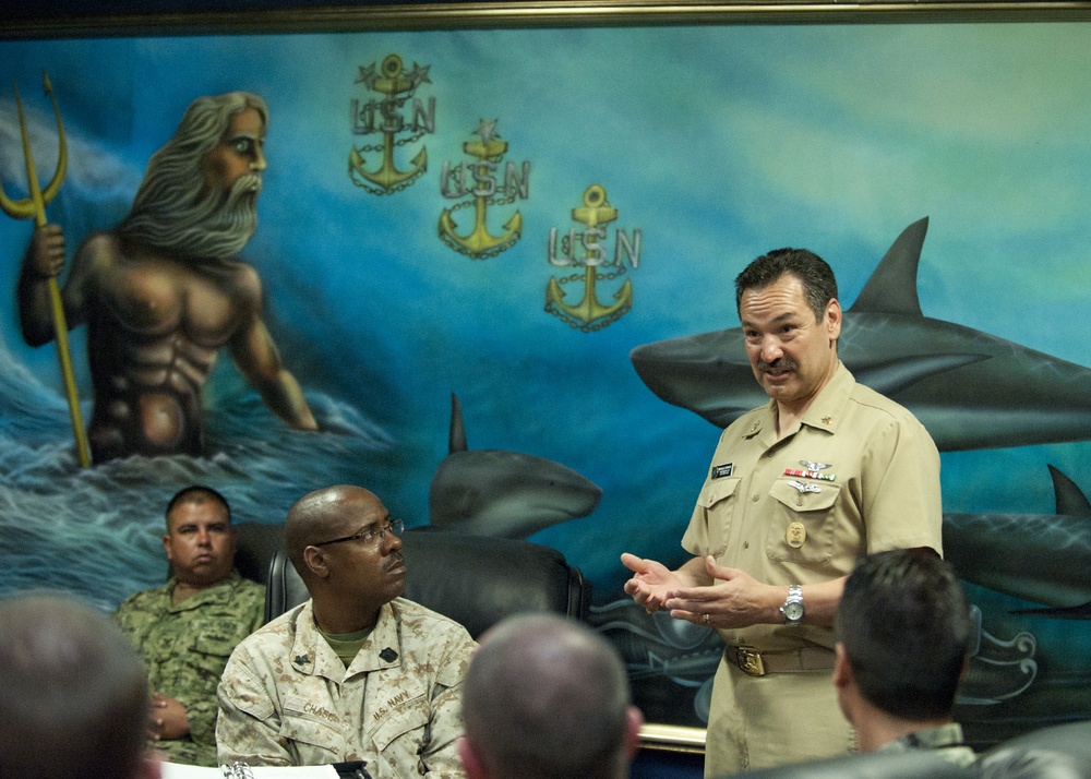 Fleet master chief talks at NWS Seal Beach