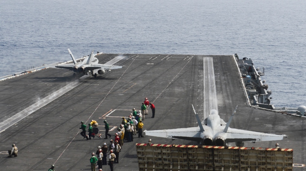 Nimitz flight deck action