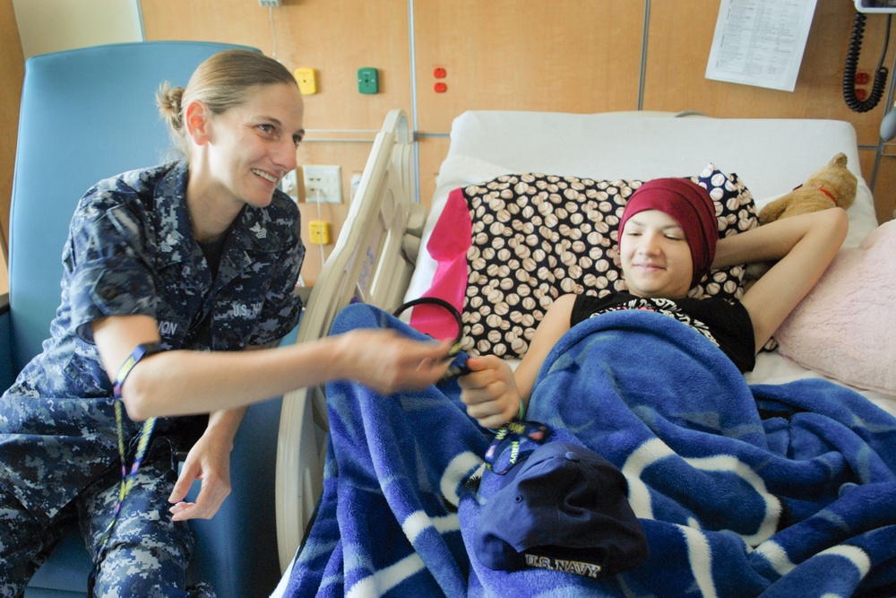 NOSC Indianapolis sailors visit Riley Childrens Hospital 2013