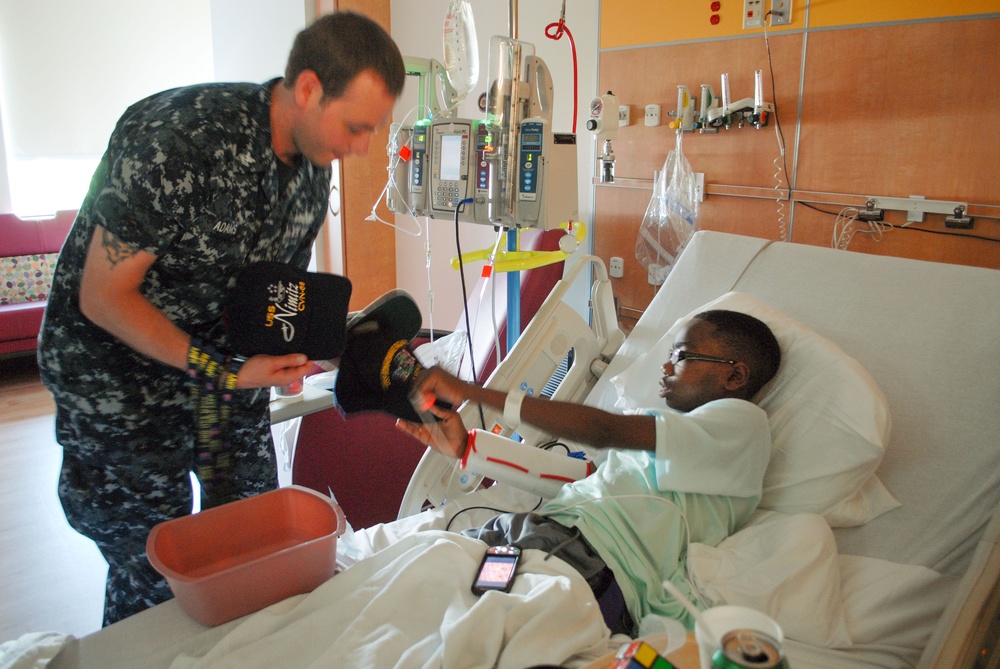 NOSC Indianapolis sailors visit Riley Childrens Hospital 2013