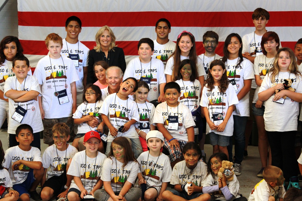 Biden visits children of fallen warriors