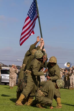 NCO leads morning colors ceremony in honor of flag day