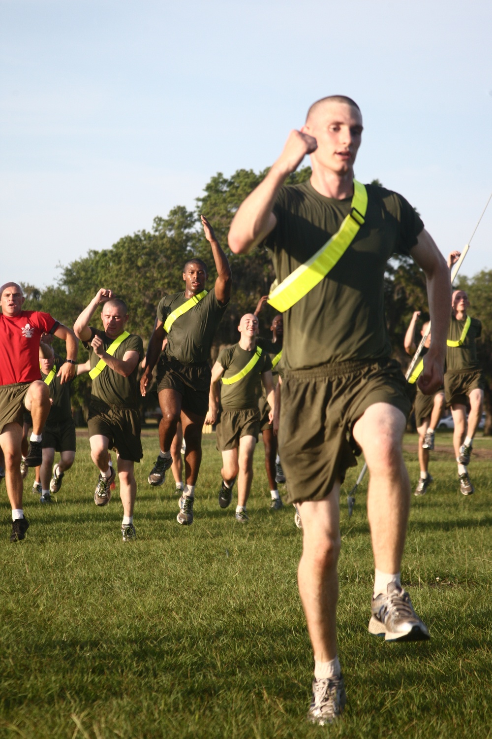 Marine Corps recruits prepare for physical fitness on Parris Island