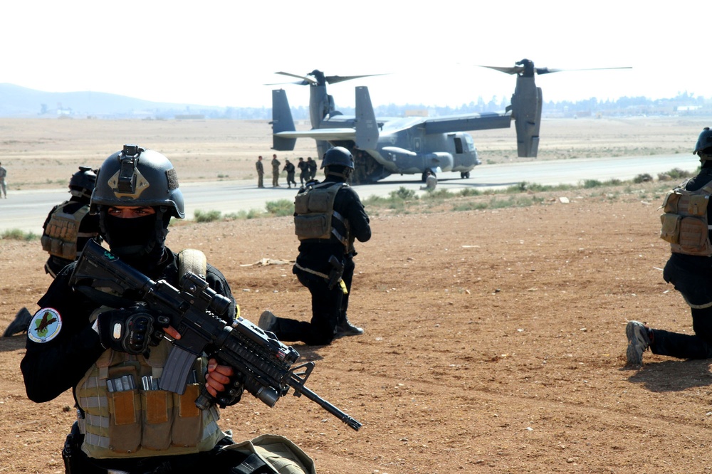 Multinational soldiers conduct familiarization training in Jordan