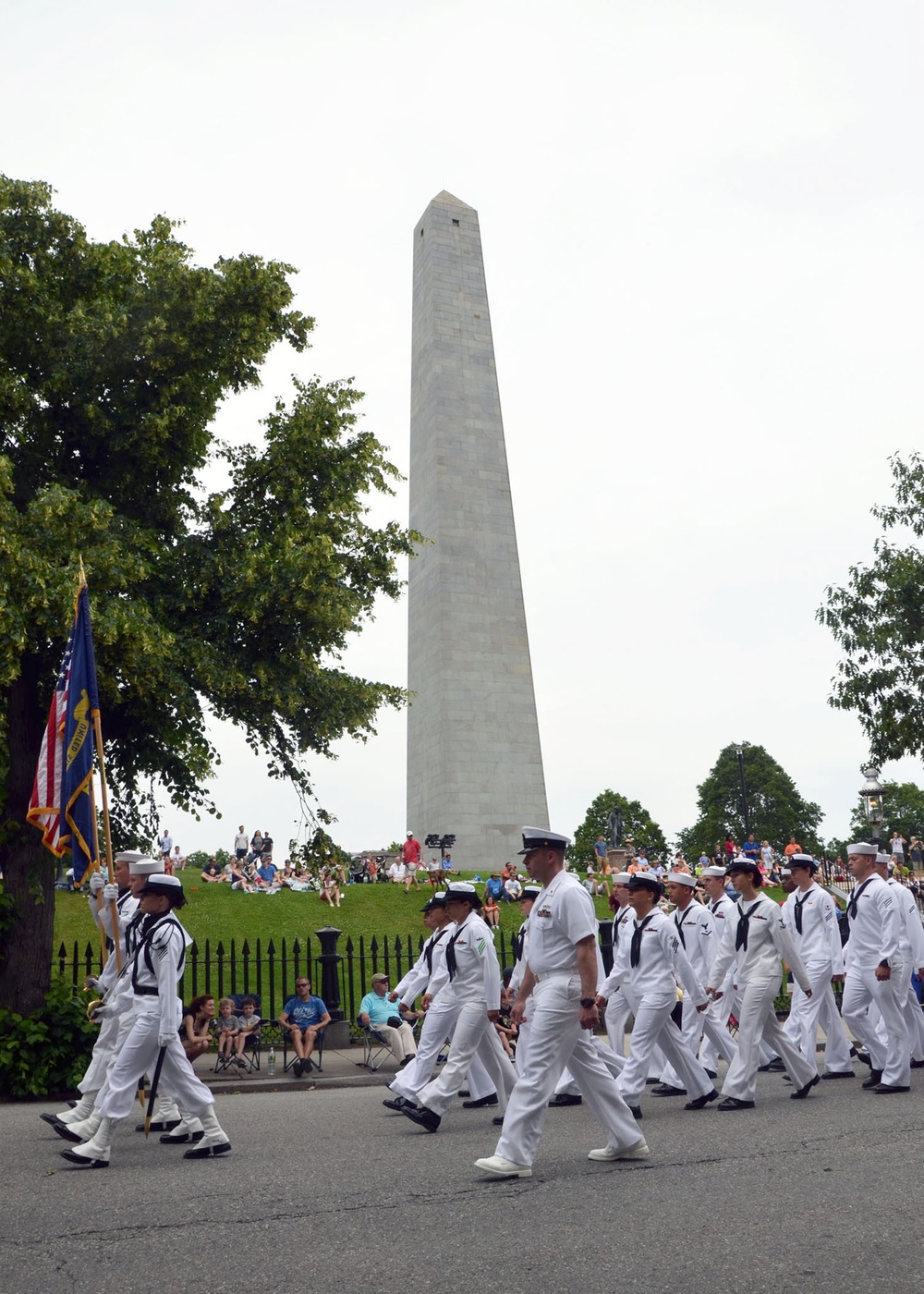 Sailors march in 2013 Bunker Hill Day parade