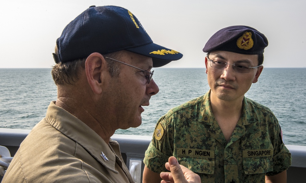 USNS Matthew Perry (T-AKE-9) receives distinguished visitors