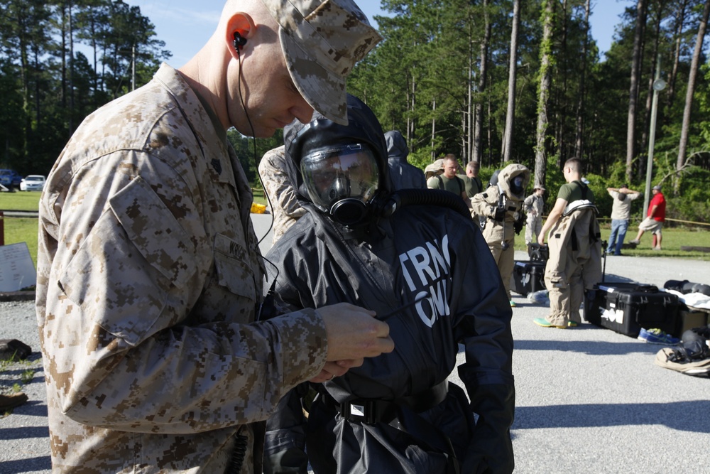 CBRN Marines respond to chemical warfare threat